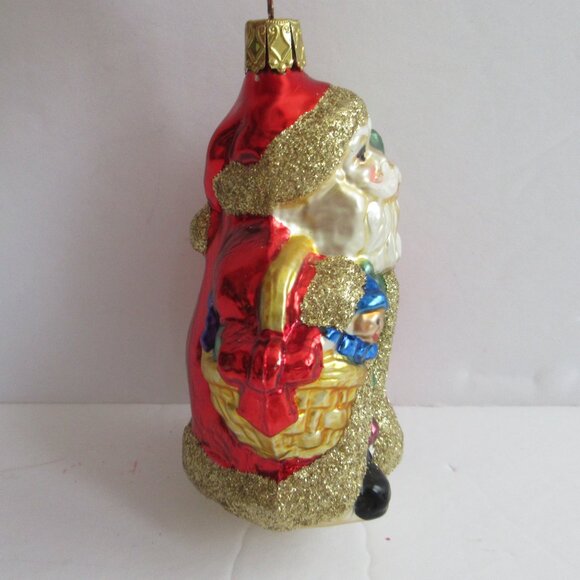Inge Glas Christmas Ornament Yuletide Visitor Santa Signed Artist EM Merck 1997 - Picture 4 of 16